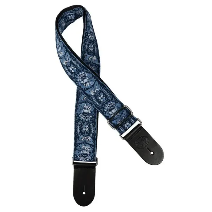Gaucho Traditional Series guitar strap, 2ヤ jacquard weave, leather slips, multi colours type7