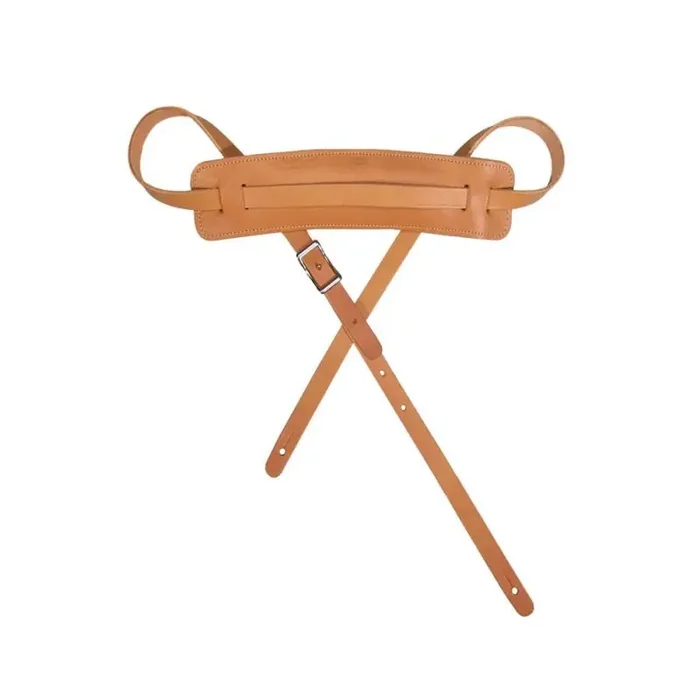 Gaucho Vintage Series gitaarriem, topkwaliteit Europees leder, naturel, verstelbare gesp