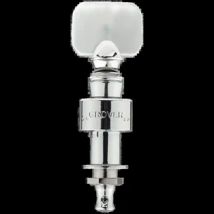 Geared Banjo Pegs, Chrome / Square Pearl Button – 5 Pieces