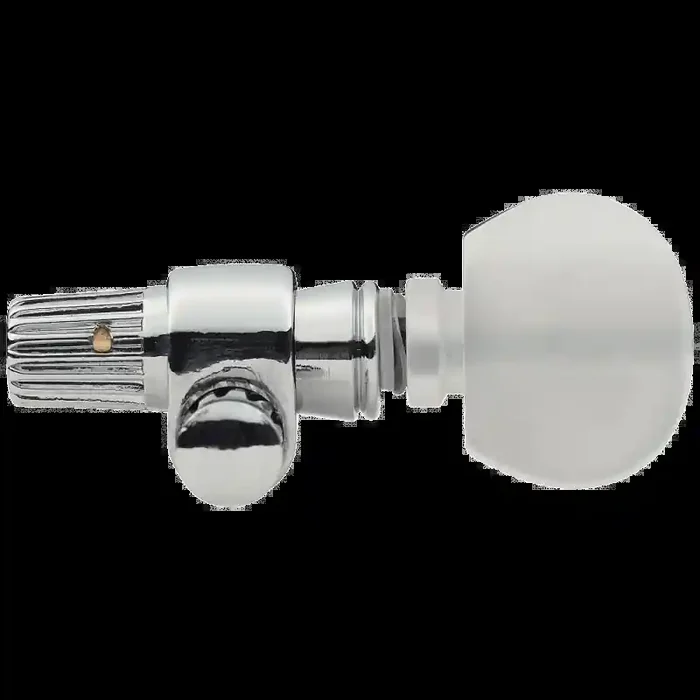 Geared Banjot 5-th Peg, Chrome / Round Pearloid Button