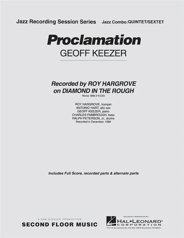 Geoff Keezer Proclamation Jazz Ensemble