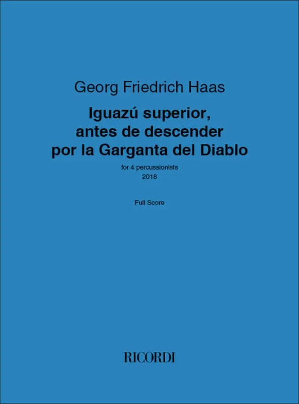 Georg Friedrich Haas Iguazú superior Percussion Ensemble