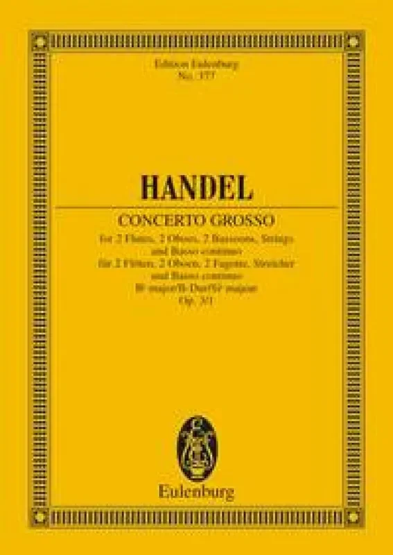Georg Friedrich Händel Concerto Grosso Op. 3 No. 1 HWV 312 Orchester