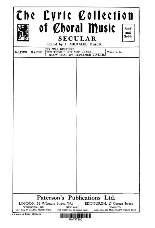 Georg Friedrich Händel He Was Despised But Thou Didst Not Leave Gemischter Chor mit Begleitung