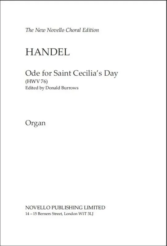 Georg Friedrich Händel Ode For Saint Cecilia‘s Day – Org Gemischter Chor mit Ensemble