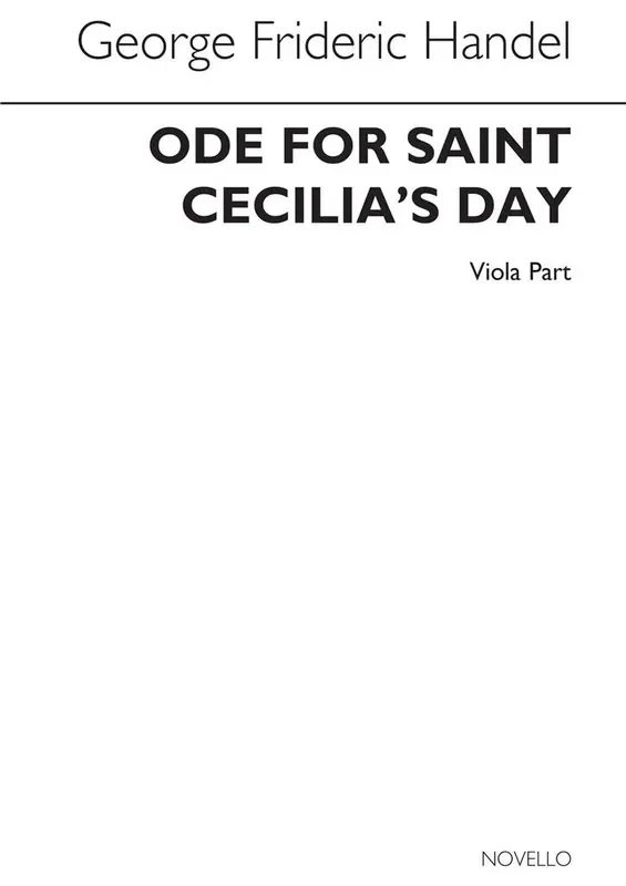 Georg Friedrich Händel Ode For Saint Cecilia‘s Day – Vla Gemischter Chor mit Ensemble