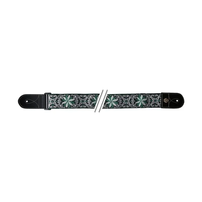Gewa Gitarrengurt F&S Folk Jacquard Green-White