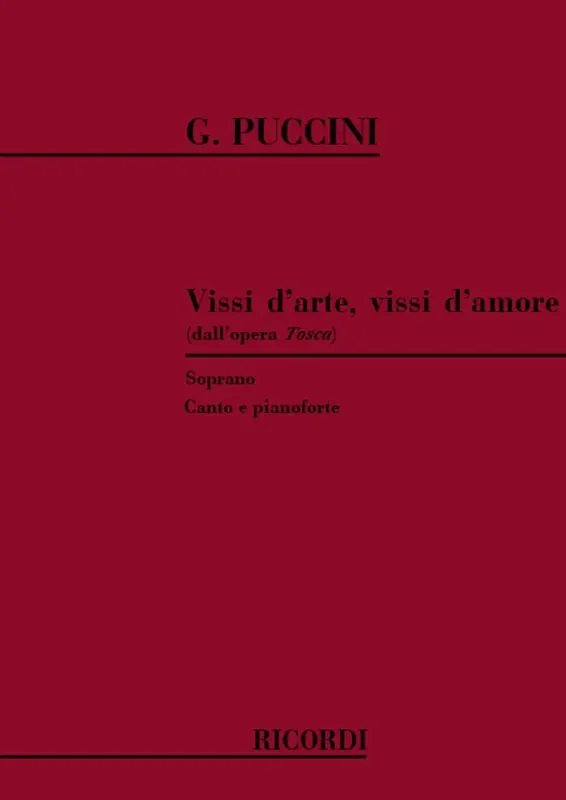 Giacomo Puccini Tosca Vissi D‘Arte, Vissi D‘Amore Gesang mit Klavier