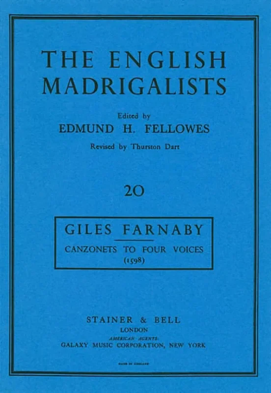 Giles Farnaby Canzonets To Foure Voyces Gemischter Chor mit Begleitung