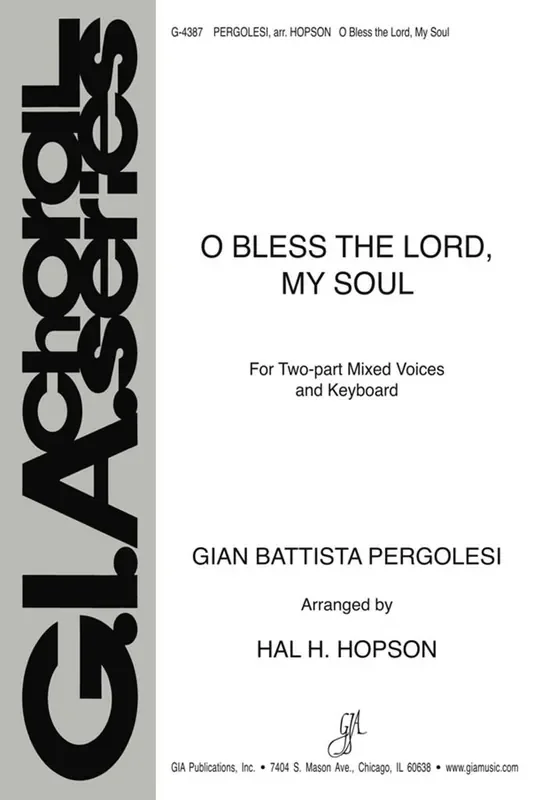 Giovanni Battista Pergolesi O Bless the Lord, My Soul Gemischter Chor mit Klavier/Orgel