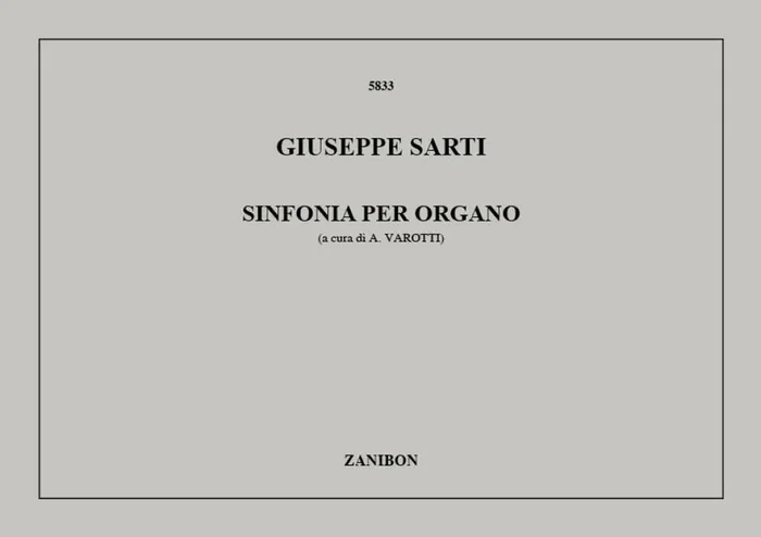 Giuseppe Sarti Sinfonia Per Organo Orgel