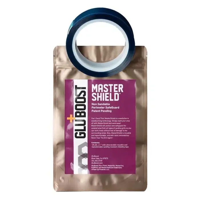 Gluboost Mastershield perimeter safeguard tape, for finishing CA fills and repairs, reusable, repositionable