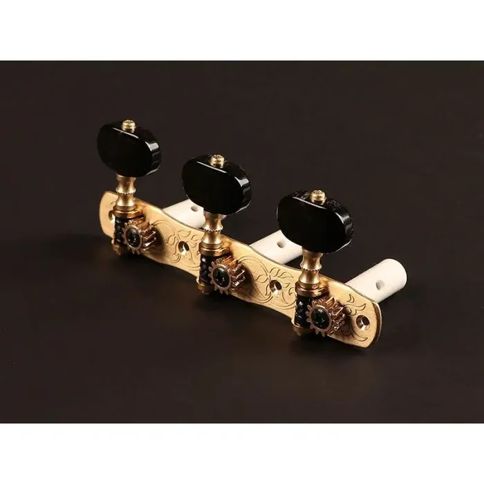 Gotoh machine heads for classic guitar, nylon shaft, 3x left+ 3x right, 70 mm, black button
