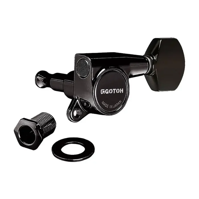 Gotoh machine heads for guitar, 6x right, ratio 1 16, mini 07-style button, black