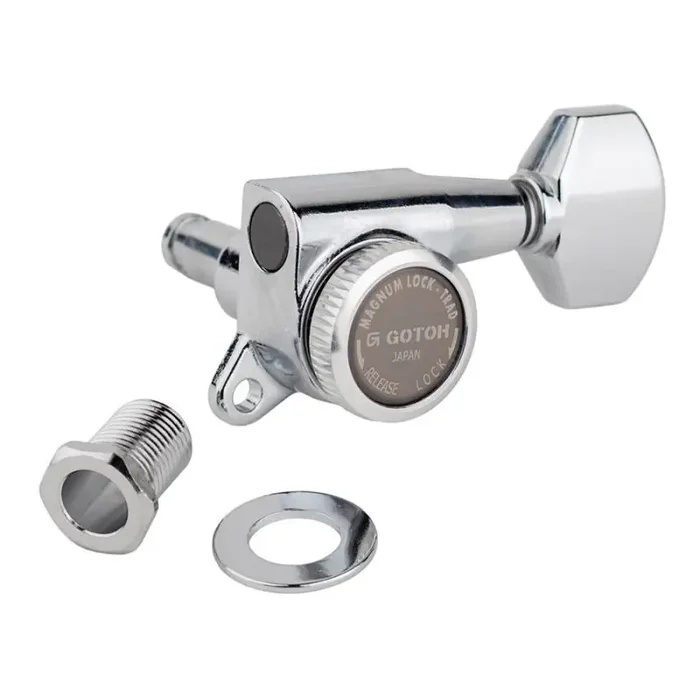 Gotoh SG381 machine heads (posts 6xL) with Magnum Lock Trad and 07 buttons, 6R, chrome