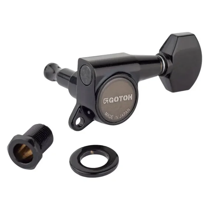Gotoh SG381 machine heads with Magnum Lock and 07 buttons, 3L3R, cosmo black