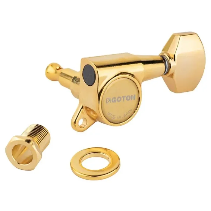 Gotoh SG381 machine heads with Magnum Lock and 07 buttons, 3L3R, gold