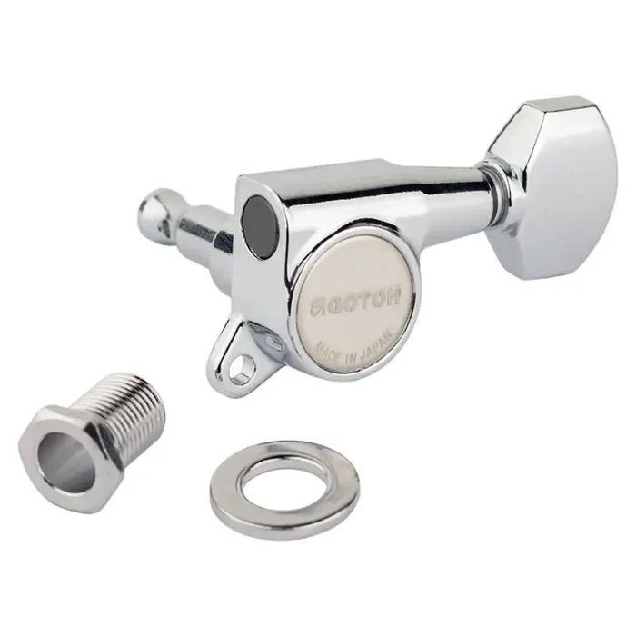 Gotoh SG381 machine heads with Magnum Lock and 07 buttons, 6R, chrome