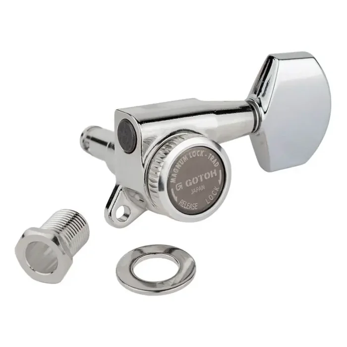 Gotoh SG381 machine heads with Magnum Lock Trad and 01 buttons, 3L3R, chrome