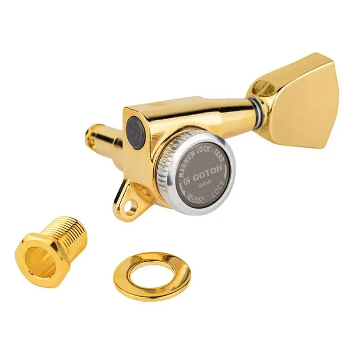 Gotoh SG381 machine heads with Magnum Lock Trad and 04 buttons, 3L3R, gold
