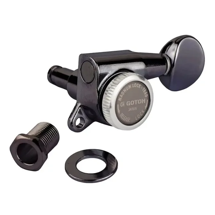 Gotoh SG381 machine heads with Magnum Lock Trad and 05 buttons, 6R, cosmo black