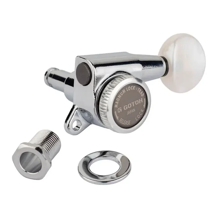 Gotoh SG381 machine heads with Magnum Lock Trad and 05PW buttons, 3L3R, chrome