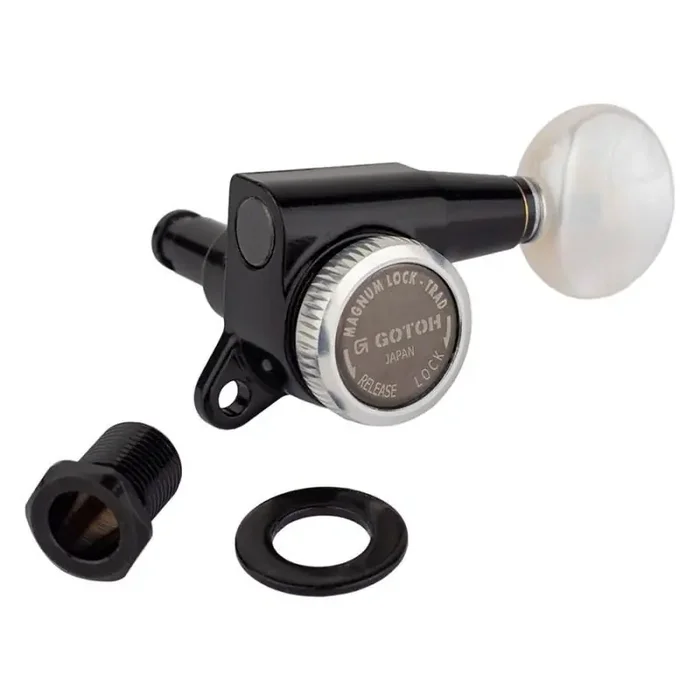 Gotoh SG381 machine heads with Magnum Lock Trad and 05PW buttons, 6R, black