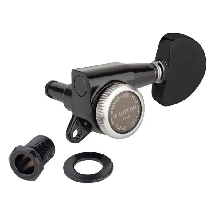 Gotoh SG381 machine heads with Magnum Lock Trad and 20 buttons, 3L3R, cosmo black