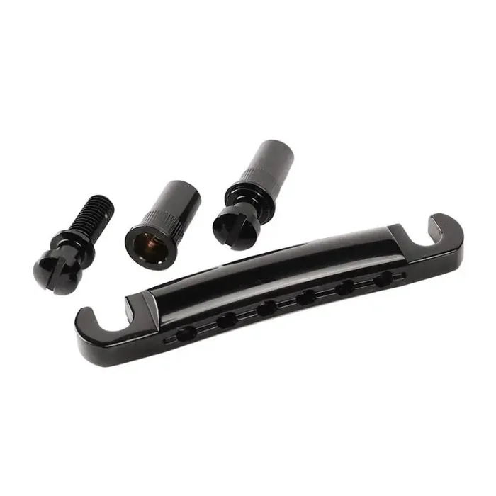 Gotoh tailpiece for guitar, LP-model, with studs and anchors, black