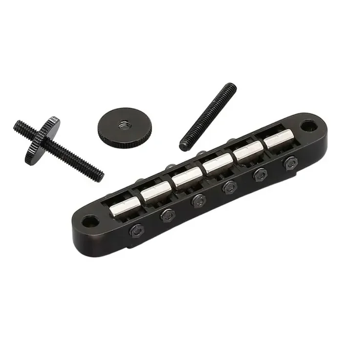 Gotoh Ti103B guitar bridge with titanium saddles, black