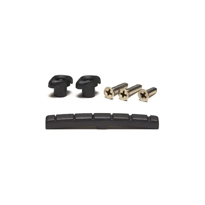 Graph Tech Black TUSQ XL LT-5001-10 – ST & TE Guitar Nut, Flat & Curved Bottom, Slotted – Luthier‘s Pack, 10 pcs. + Retainer Pak