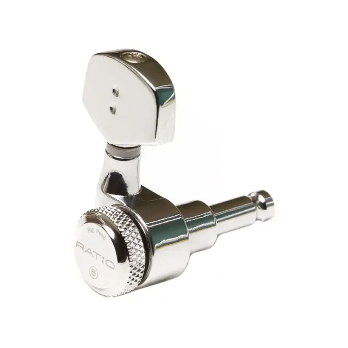 Graph Tech PRL-8311-C0 Ratio Electric Locking Machine Heads with Contemporary Button – 3 + 3 – Chrome