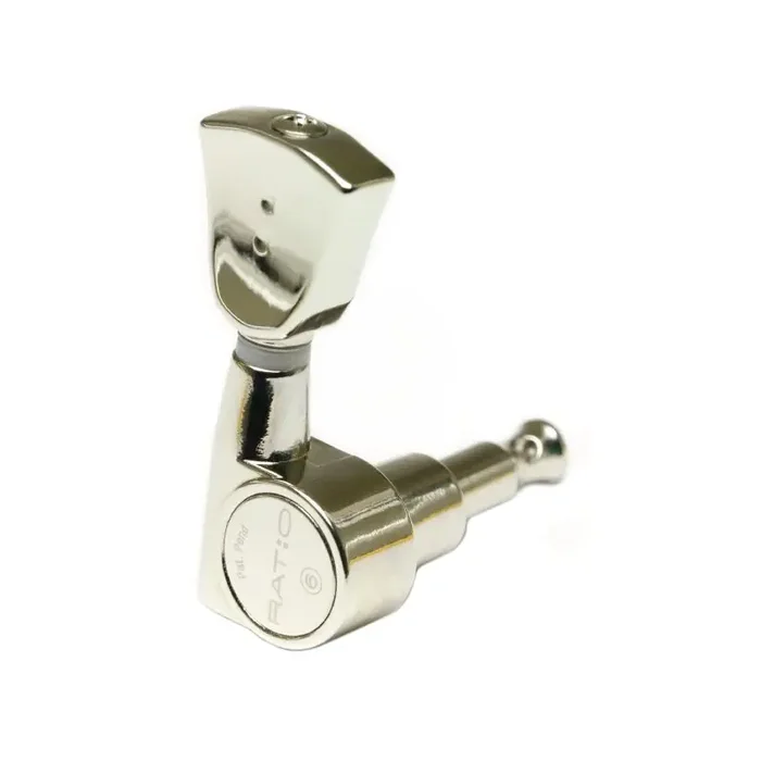 Graph Tech PRN-2341-N0 Ratio Electric Guitar Machine Heads with Vintage Button – 3 + 3 – Nickel