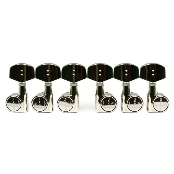 Graph Tech PRN-2411-N0 Ratio Acoustic Guitar Machine Heads with Contemporary Button – 3 + 3 – Nickel