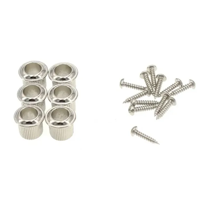 Graph Tech PRN-4324-N0 Ratio Electric Guitar Machine Heads, Vintage Waffle-Back Look with Open Back – 3 + 3 – Nickel