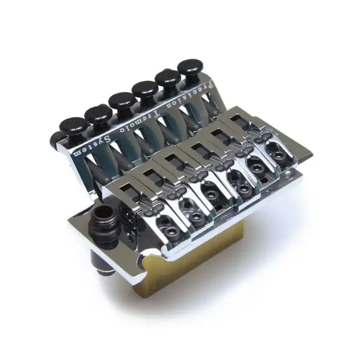 Graph Tech String Saver PS-0080-C0 – LB63 Licensed Floyd Rose Original Style Locking Bridge – with String Savers Saddles – Chrome