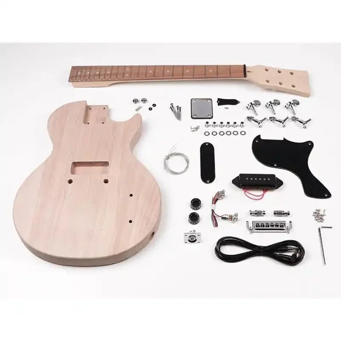 Guitar assembly kit, LP Pro Jr model mahogany slab body, mahogany bolt-on neck 1 x P-90