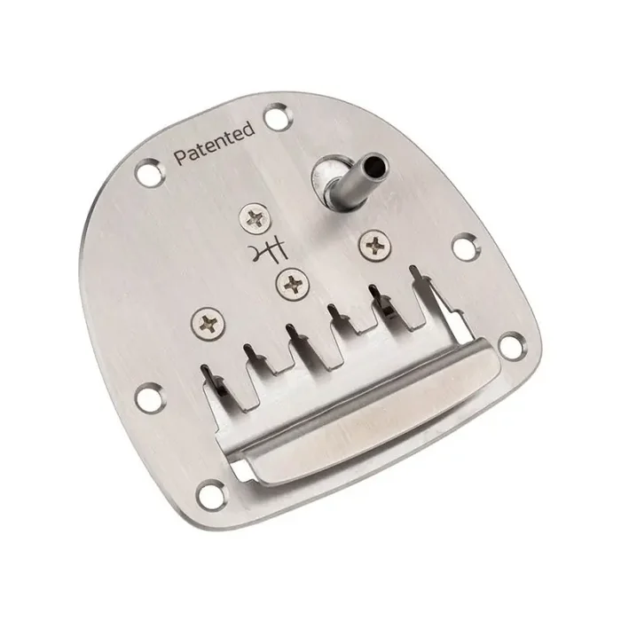 Halon offset guitar patented vibrato, full stainless steel, cream tip, satin