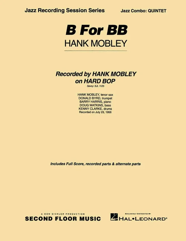 Hank Mobley B For Bb Full Score Jazz Ensemble