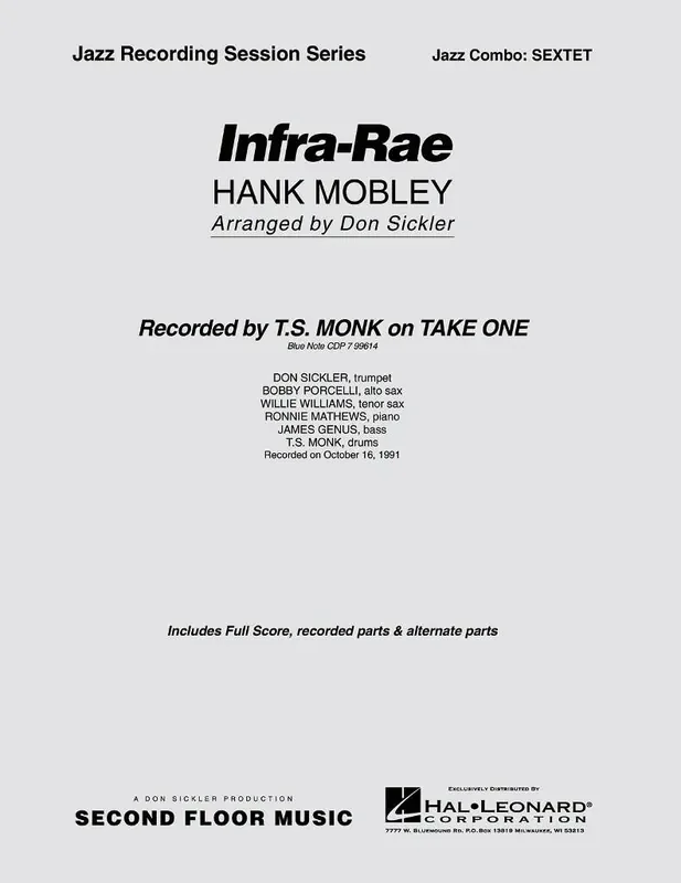 Hank Mobley Infra Rae Sextet Full Score (Arr. Don Sickler) Jazz Ensemble