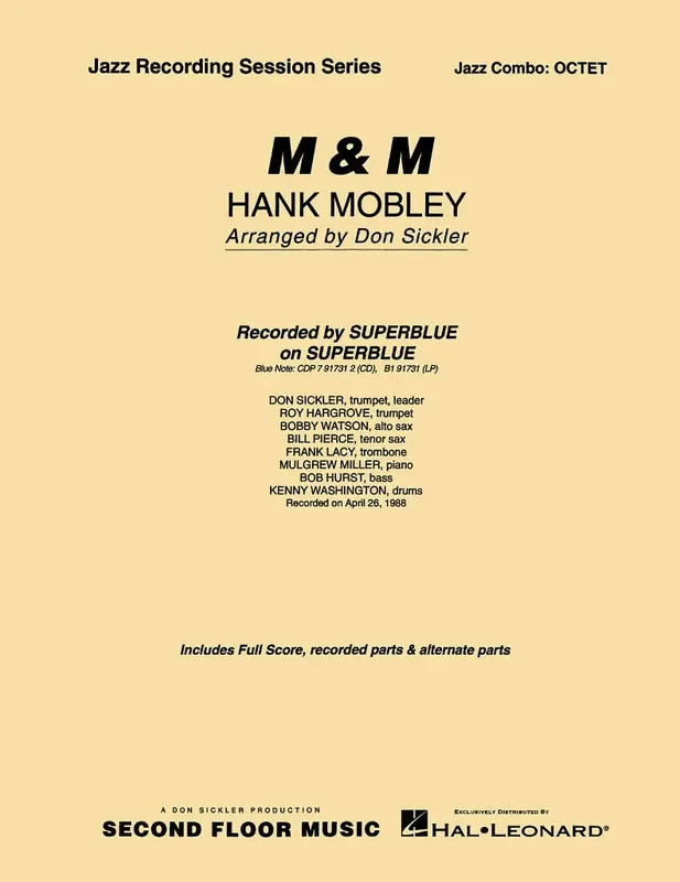 Hank Mobley M And M Full Score (Arr. Don Sickler) Jazz Ensemble
