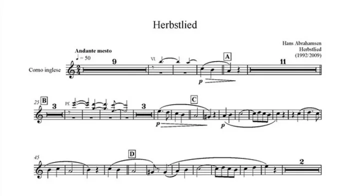 Hans Abrahamsen Herbstlied – Version 2009 Kammerensemble