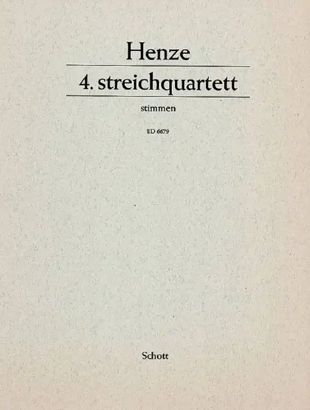 Hans Werner Henze 4. String Quartet Streichquartett