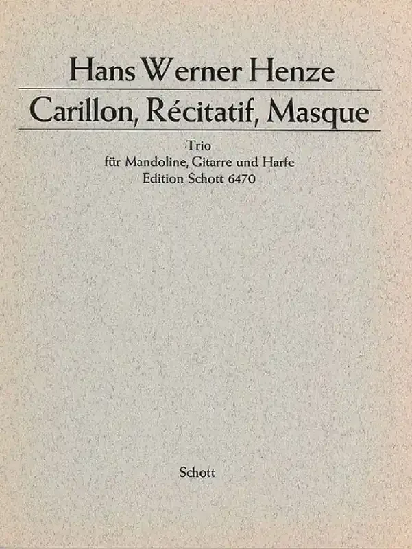 Hans Werner Henze Carillon, Récitatif, Masque Kammerensemble