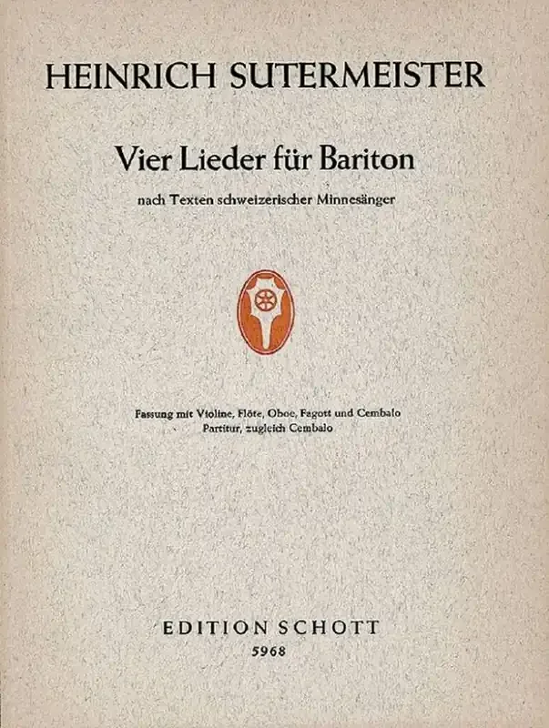 Heinrich Sutermeister Vier Lieder Kammerensemble