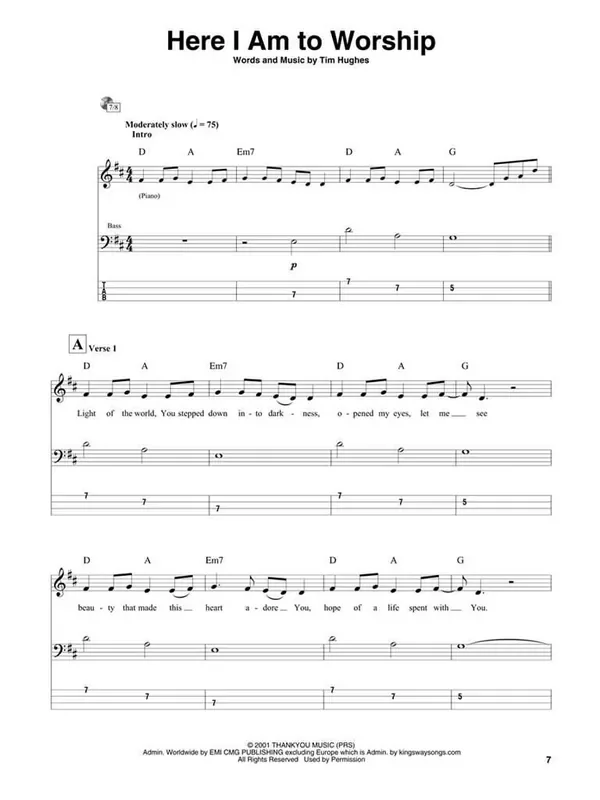 Here I Am to Worship – Bass Edition Bassgitarre Solo