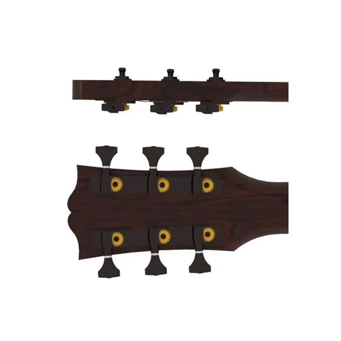 Hipshot guitar tuner upgrade kit, 3+3 classic, open black