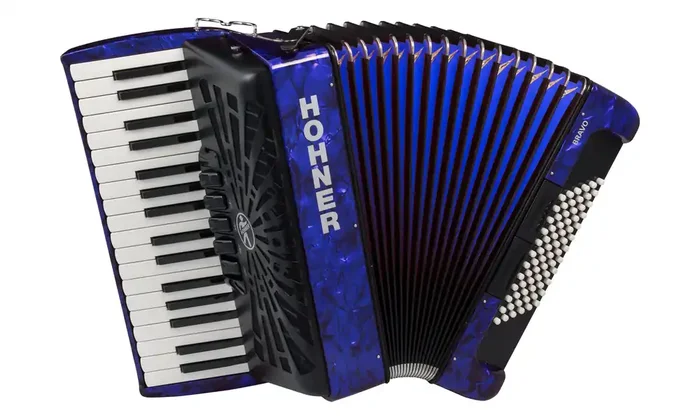 Hohner Akkordeon Bravo III 72 silent key blau