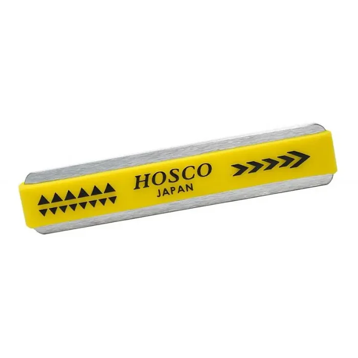 Hosco Japan compact fret crown file for stainless steel frets, medium (R 2mm), coarse and fine sides