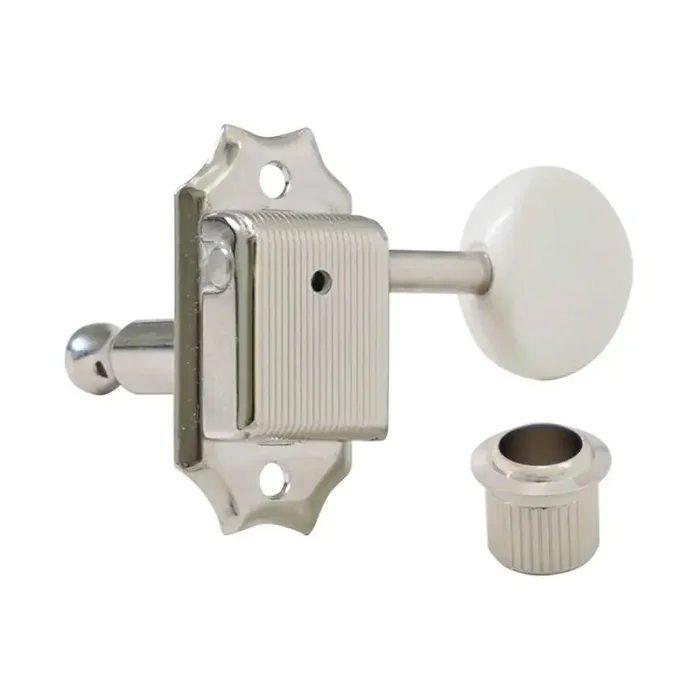 Hosco Japan machine heads for guitar, 3xL+3xR, Vintage Tone Revival Series, cream oval button, nickel